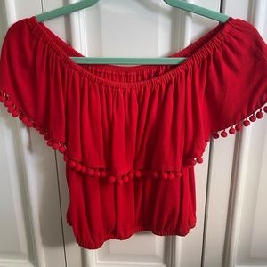 Forever 21 Off the Shoulder Red Blouse